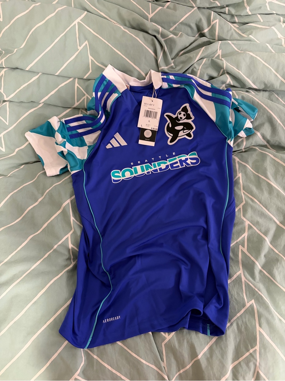 Adidas Seattle Sounders Blue jersey nwt